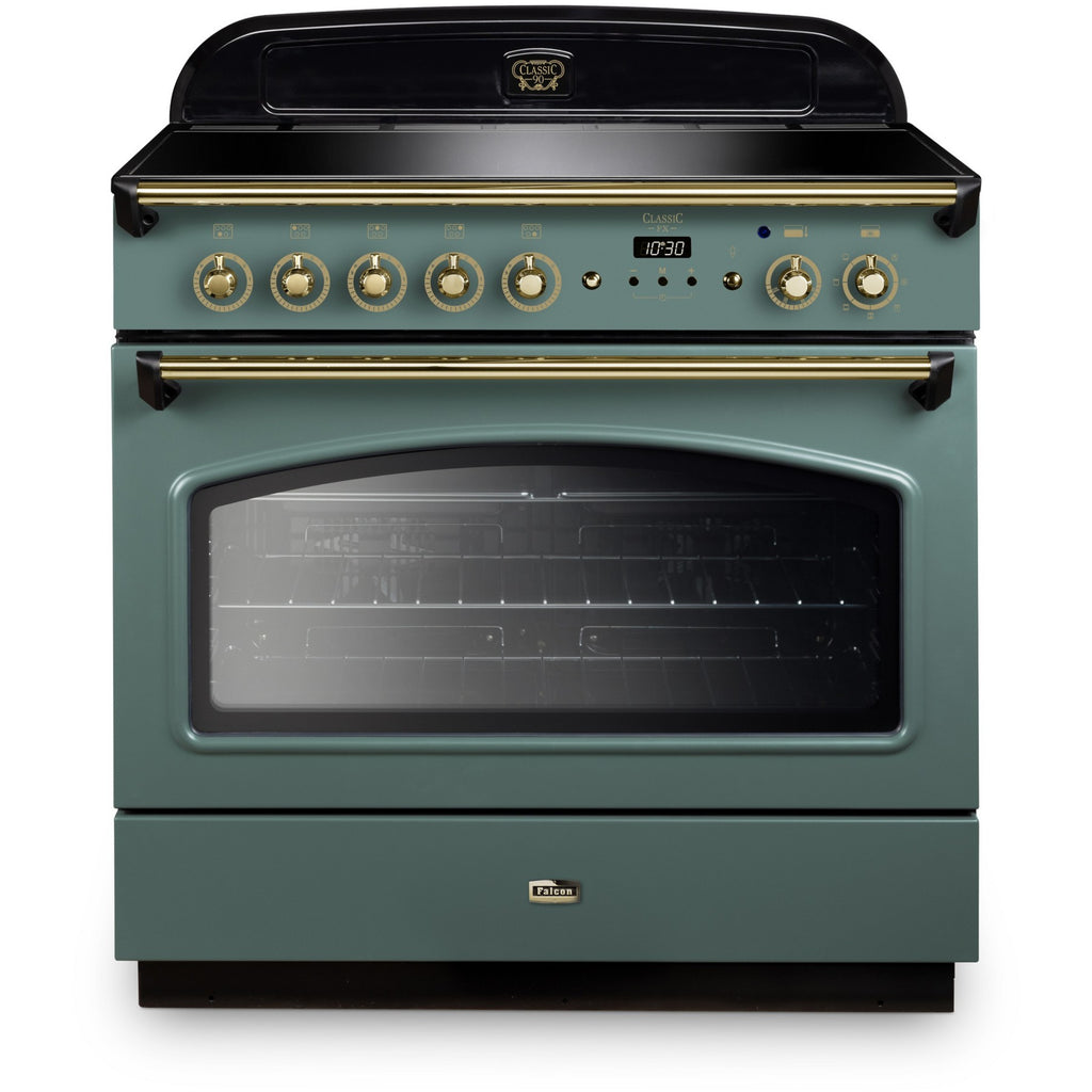 Piano de cuisson gaz FALCON FX TAB IND 90 CM VERT MINERAL MAT LAITON