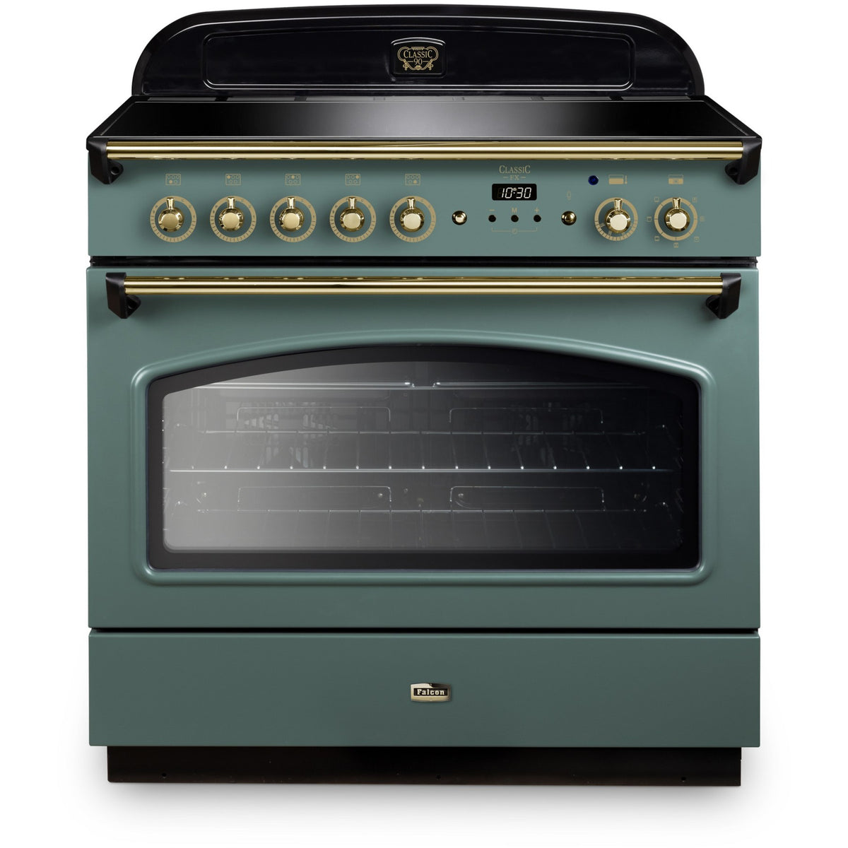 Piano de cuisson gaz FALCON FX TAB IND 90 CM VERT MINERAL MAT LAITON