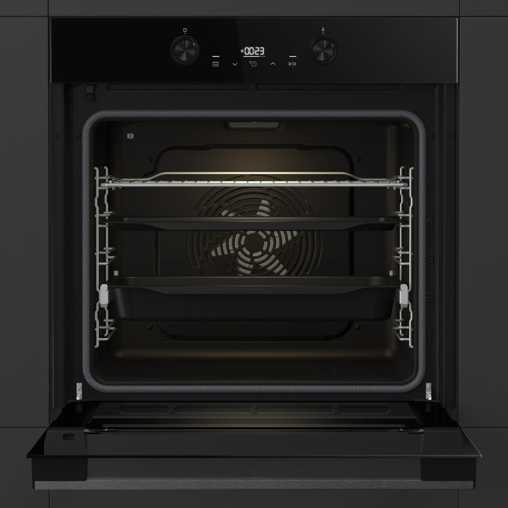 Four encastrable HISENSE BI64223EPBG - Pyrolyse - Chaleur pulsée - Rails télescopiques - Mode Pizza 300°C - Air Fry