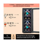 Cave à vin de service KLARSTEIN Shiraz 12 Duo - 42L - Noir