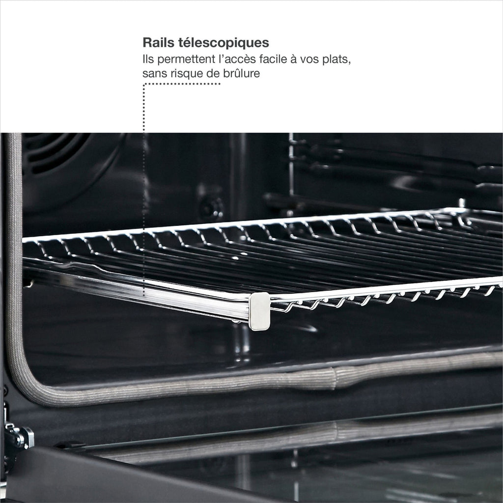 Four encastrable MIOGO MOP721PR2 - Pyrolyse - Chaleur tournante - Porte froide - Rails télescopiques Reconditionné