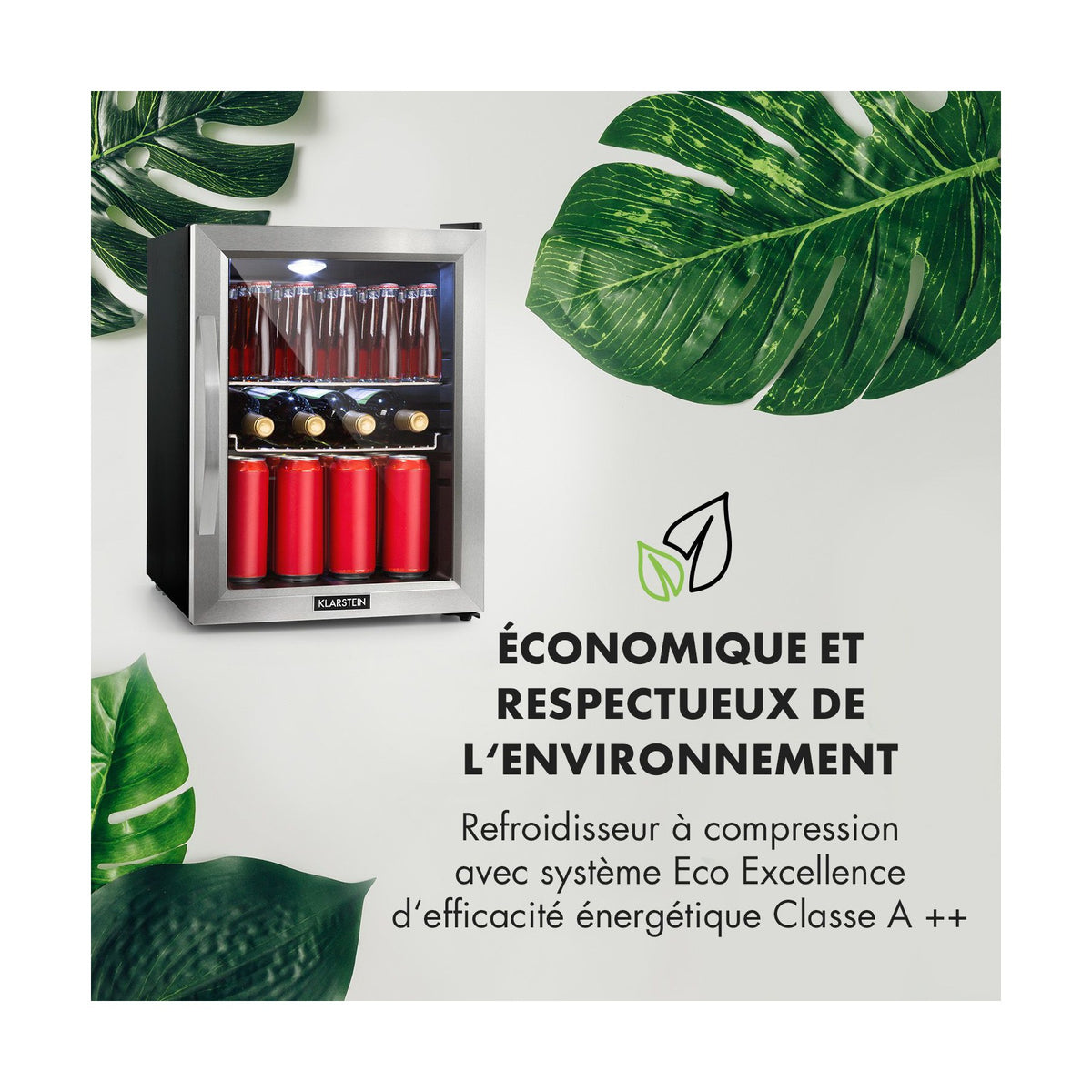 Mini réfrigérateur KLARSTEIN Beersafe M 33 litres - Argent