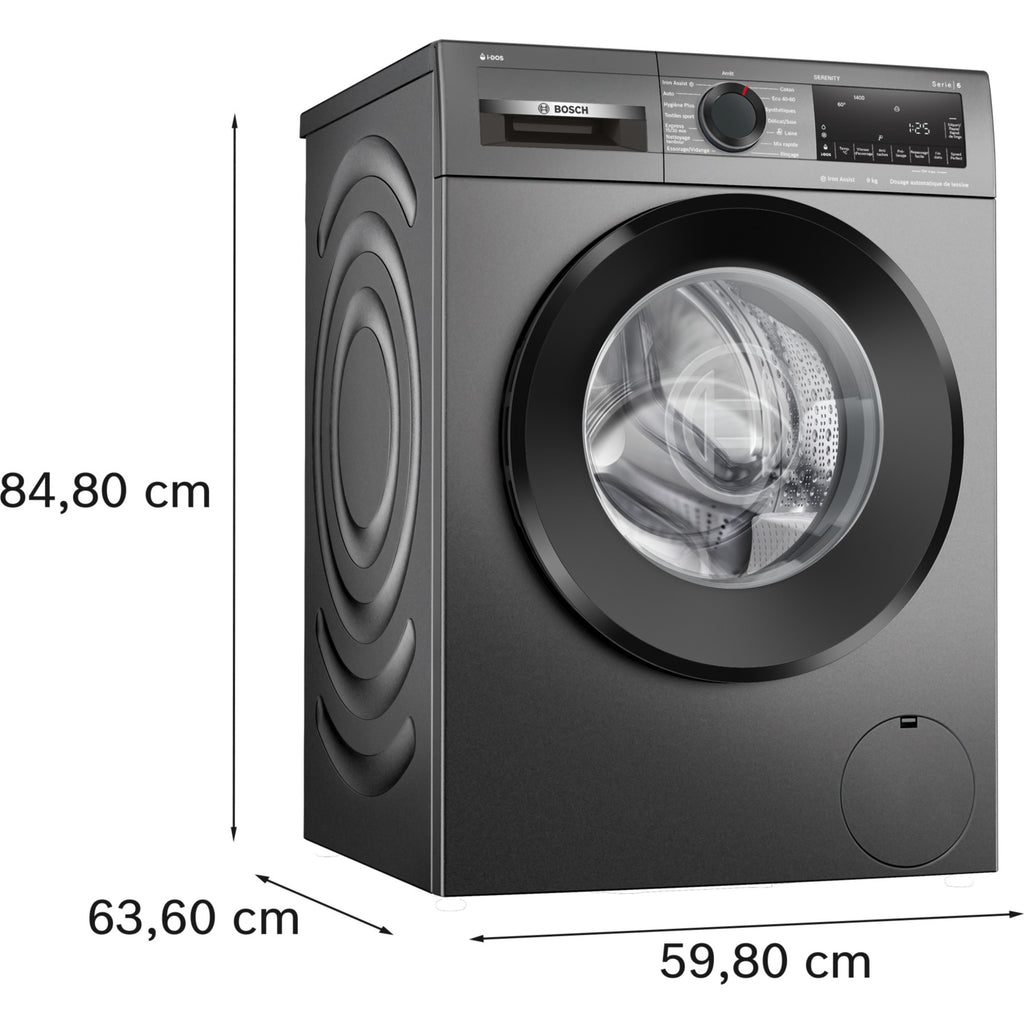 Lave linge hublot BOSCH WGG244FRFR - 9 kg - 1351 tr/min - Classe A - Moteur induction - Autodosage - Noir - SERENITY