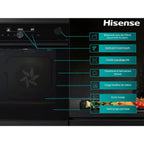 Four Pyro HISENSE BSA6633PBG8 - Pyrolyse - Chaleur tournante - Combiné vapeur - Mode Pizza 300 C - Air Fry