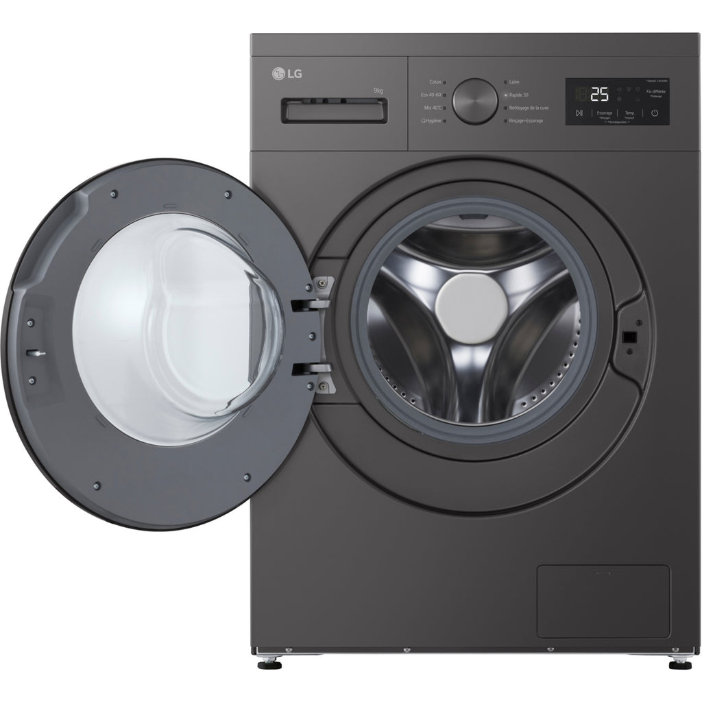 Lave linge compact LG F94N14SLS - 9 kg - 1400 tr/min - Classe A - Moteur induction - Noir