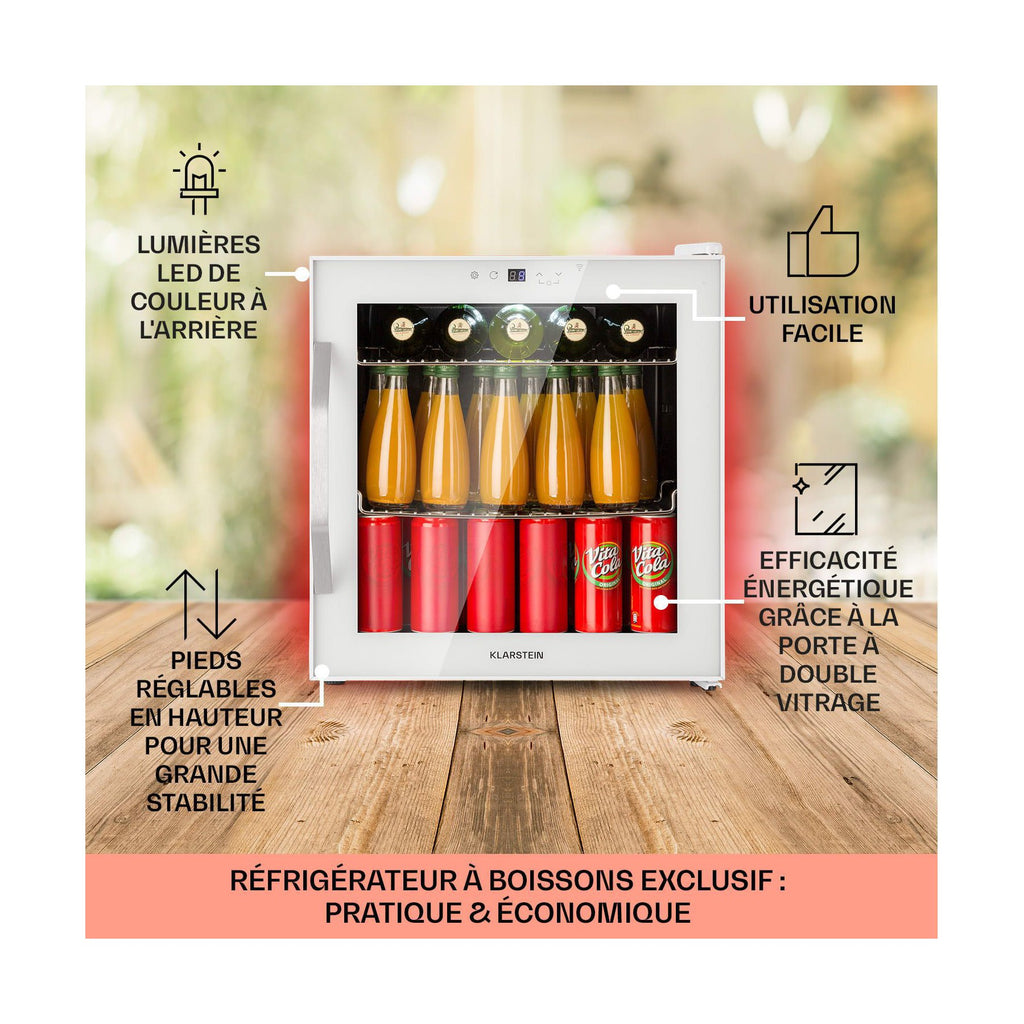 Mini réfrigérateur KLARSTEIN Coachella 50 47L WiFi acier inoxydable