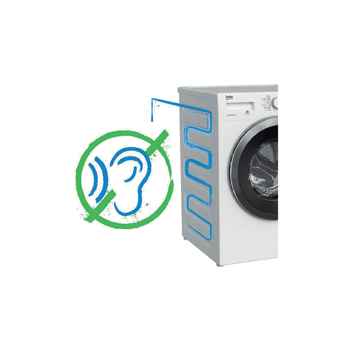 Lave linge séchant hublot BEKO HTE8614YBST Aquawave