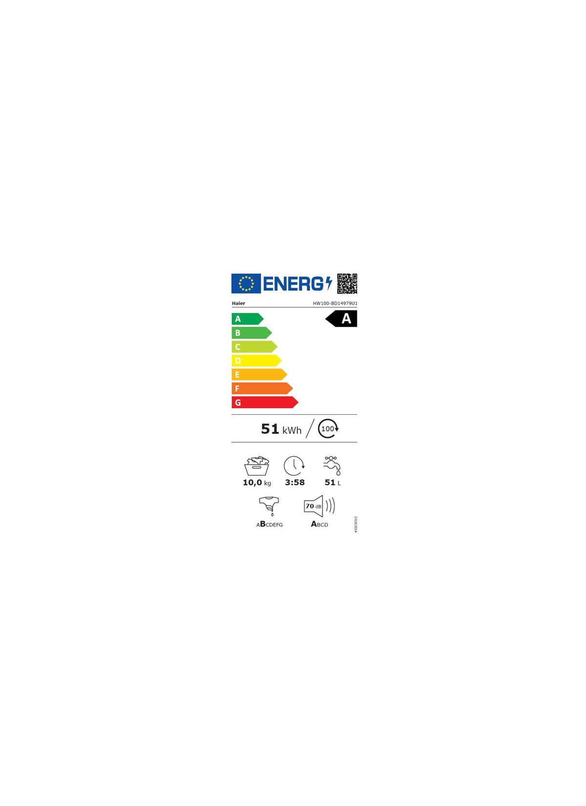 Lave linge hublot HAIER HW100GBD14979UFR SERIE 7 PLUS