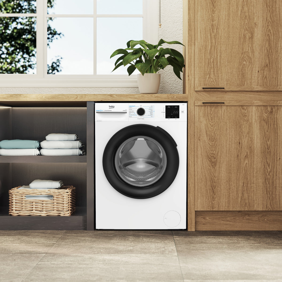 Lave linge compact BEKO BM3WFU47411B - 7 kg - 1400 tr/min - Classe A - Moteur induction - Energy Spin