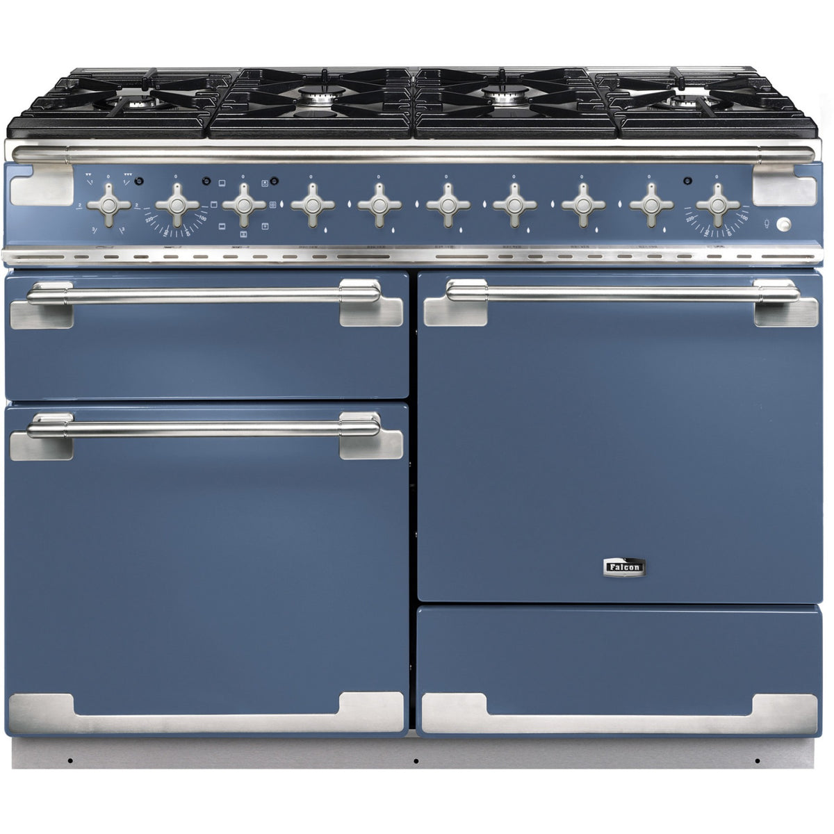 Piano de cuisson gaz FALCON ELISE 110 ROCHE BLEUE NICKEL BROSSÉ