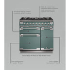Piano de cuisson gaz FALCON ELISE 90 VERT MINERAL MAT NICKEL