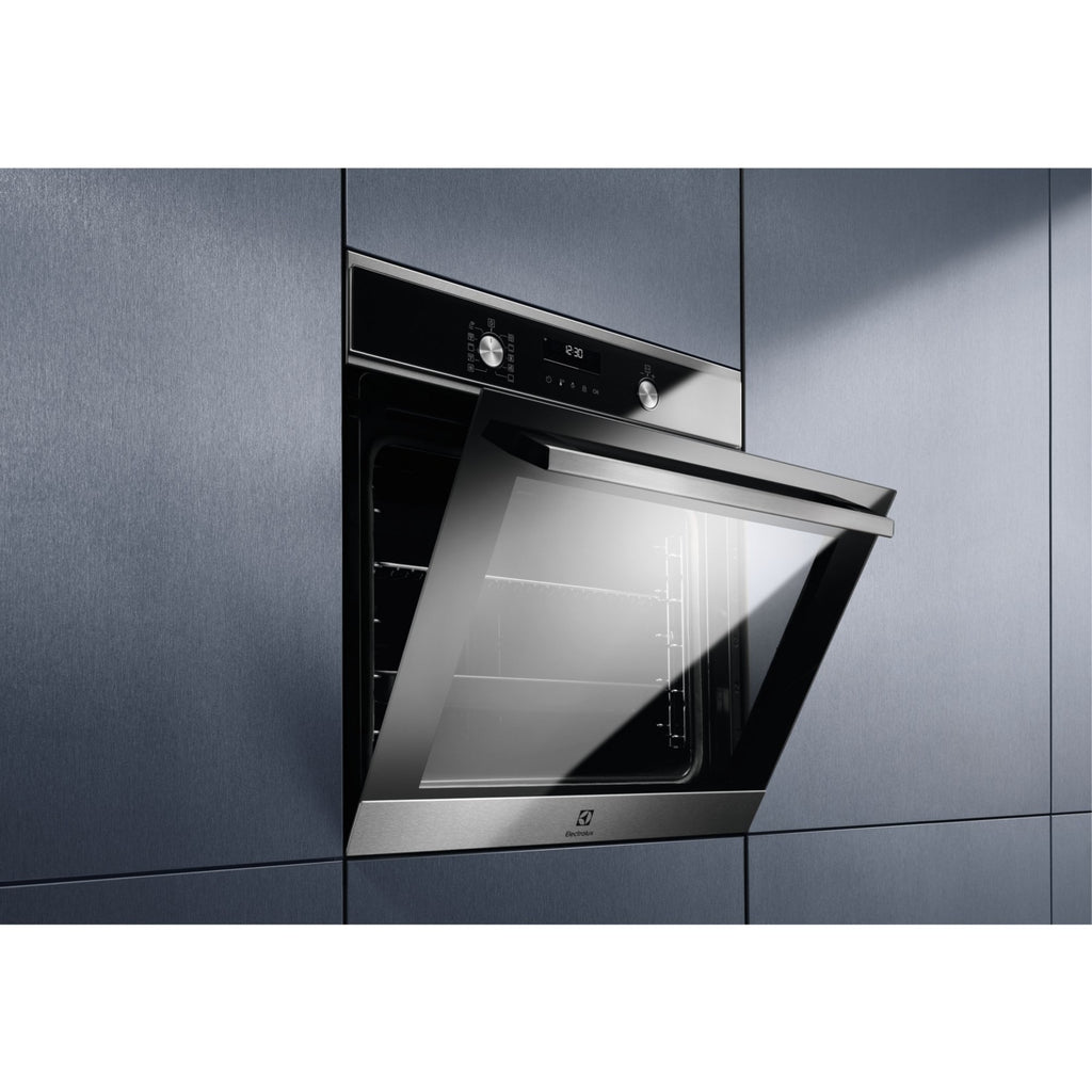 Four Pyro ELECTROLUX EOE6P57X - Pyrolyse - Chaleur pulsée - Porte froide - Rails télescopiques - Sonde de cuisson