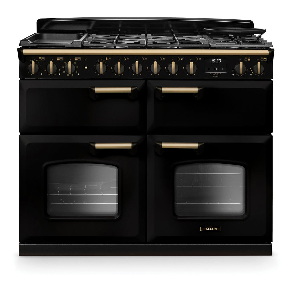 Piano de cuisson mixte FALCON NGC TAB MIX 110 CM NOIR LAITON ANTIQUE