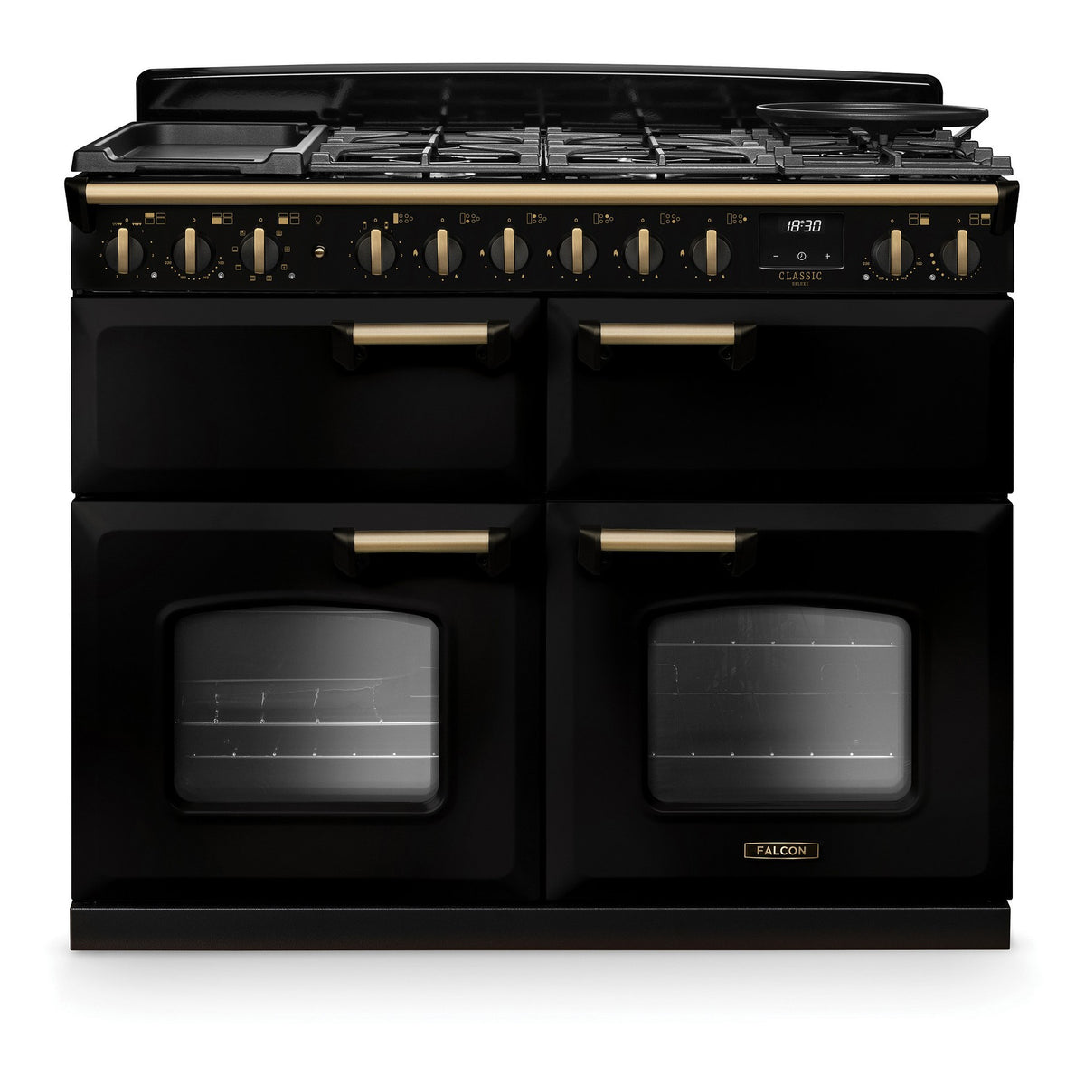 Piano de cuisson mixte FALCON NGC TAB MIX 110 CM NOIR LAITON ANTIQUE