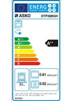 Four encastrable ASKO OTP26BGH - Pyrolyse - Chaleur pulsée - Porte froide - Rails télescopiques
