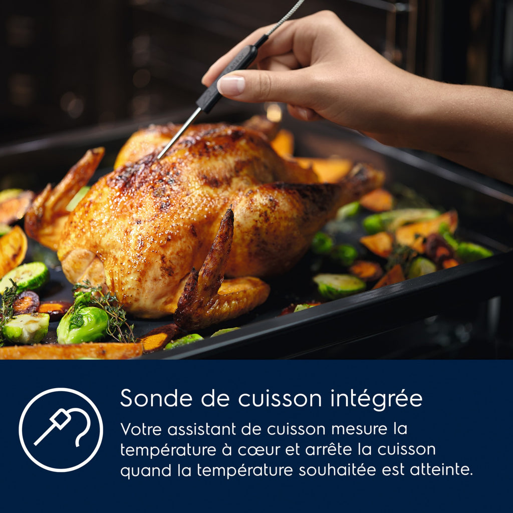 Four Pyro ELECTROLUX EOE6P57X - Pyrolyse - Chaleur pulsée - Porte froide - Rails télescopiques - Sonde de cuisson