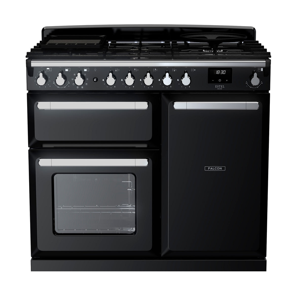 Piano de cuisson gaz FALCON ESTEL DELUXE TAB GAZ 100 CM NOIR BRILLAN