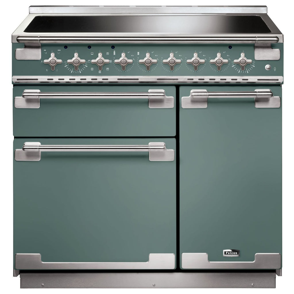 Piano de cuisson induction FALCON ELISE 90 VERT MINERAL MAT NICKEL BROSSÉ