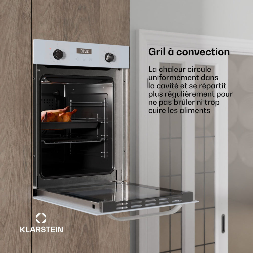 Four encastrable KLARSTEIN SmartSlim 9 fonctions 49L CEE A Blanc