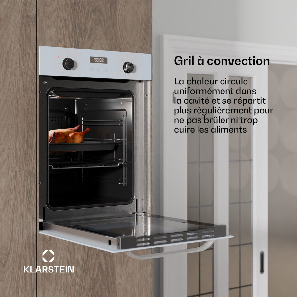 Four encastrable KLARSTEIN SmartSlim 9 fonctions 49L CEE A Blanc