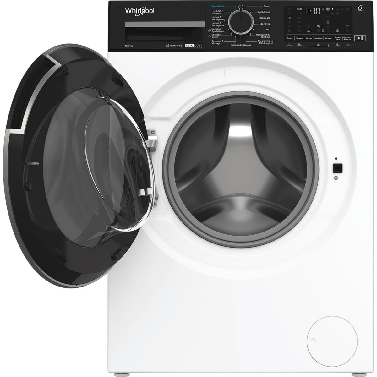 Lave linge séchant hublot WHIRLPOOL WPD2836WADSFR - 12/8 kg - 1400 tr/min - Classe D - Moteur induction