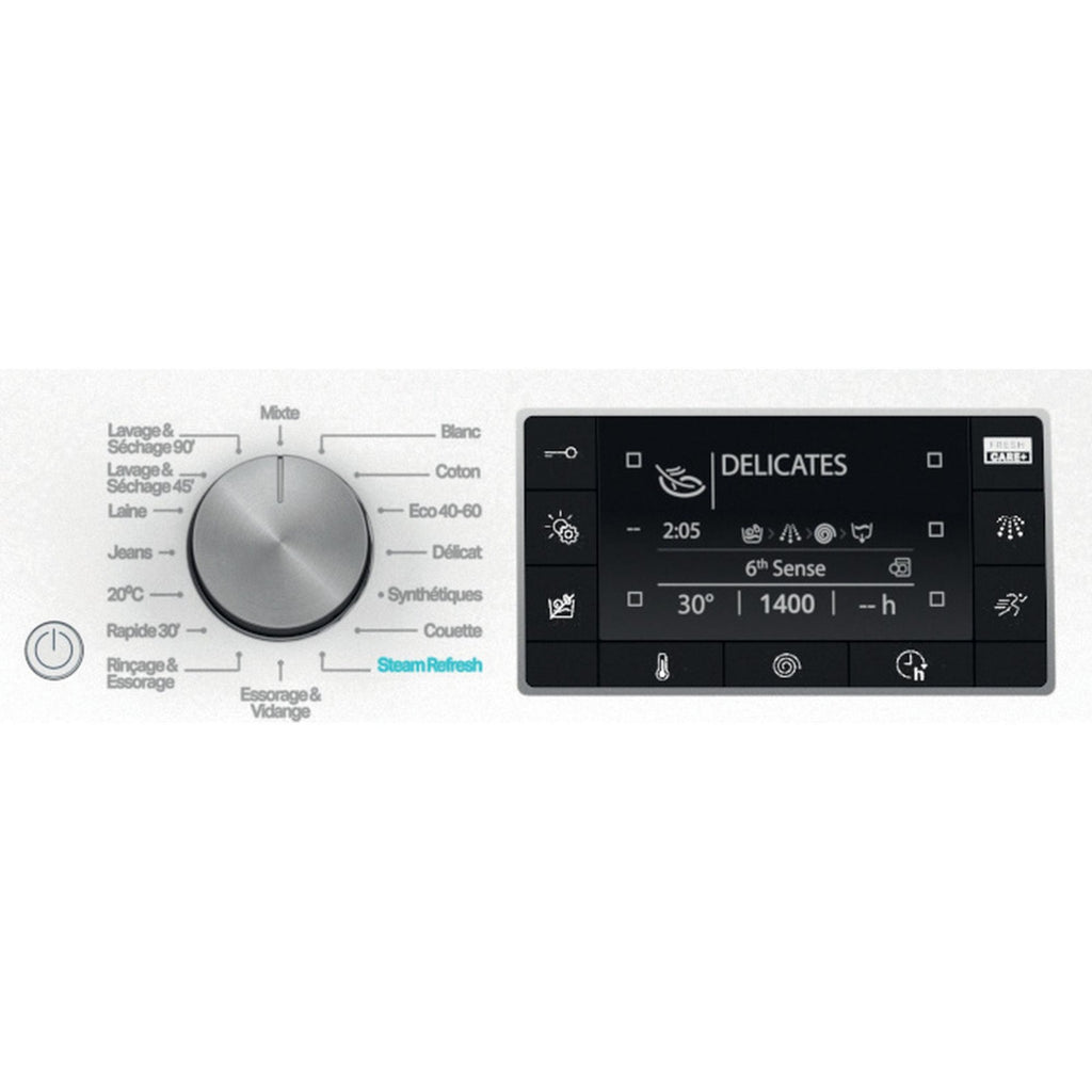 Lave linge séchant hublot WHIRLPOOL FFDB1174489BVFR - 11/7 kg - 1400 tr/min - Classe C - Moteur induction