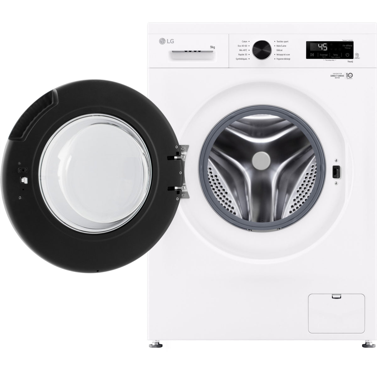 Lave linge hublot LG F94B16WHS - 9 kg - 1400 tr/min - Classe A - Moteur induction entraînement direct - Connecté