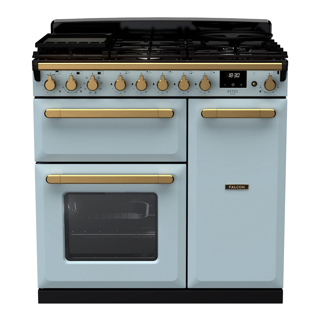 Piano de cuisson gaz FALCON ESTEL DELUXE TAB GAZ 90 CM BLEU PASTEL
