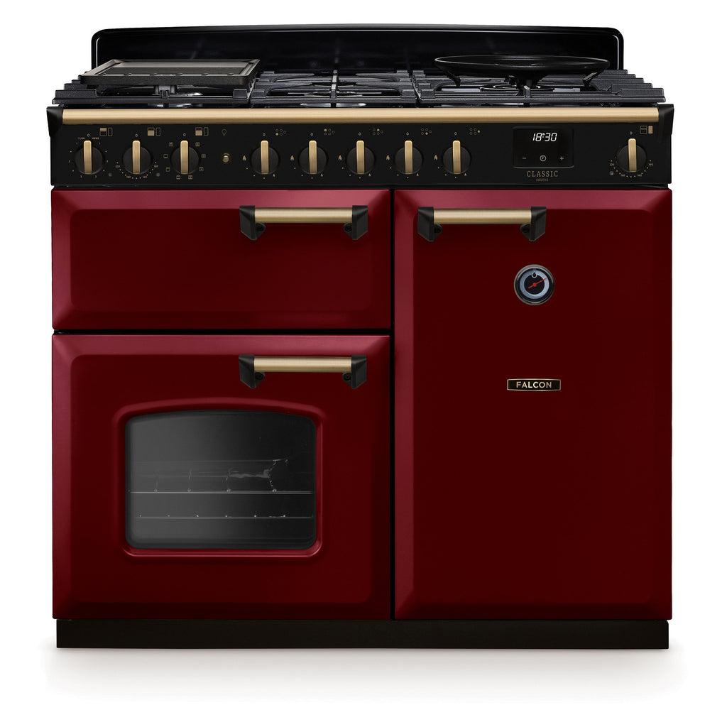 Piano de cuisson gaz FALCON NGC TAB GAZ 100 CM BORDEAUX LAITON ANTIQ
