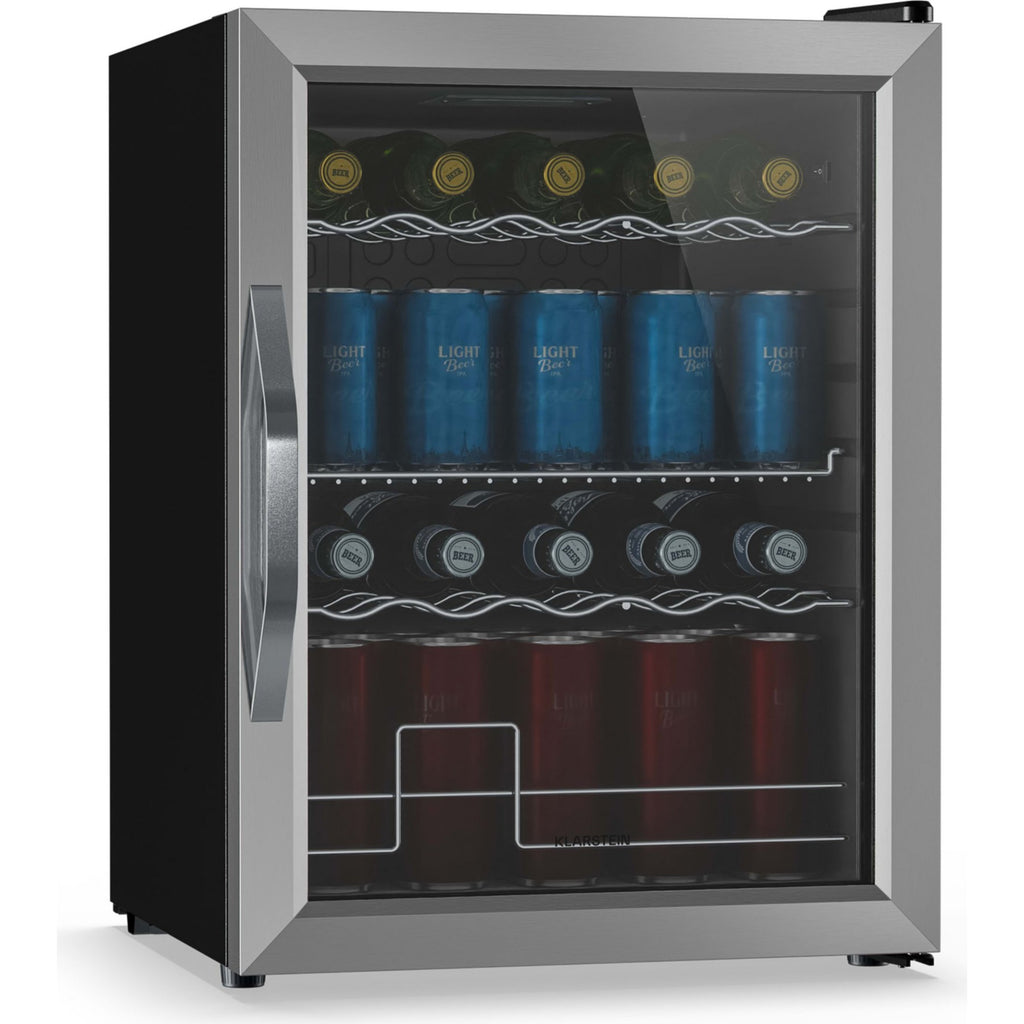 Mini réfrigérateur KLARSTEIN Beersafe porte vitrée 64x48cm LED Argent