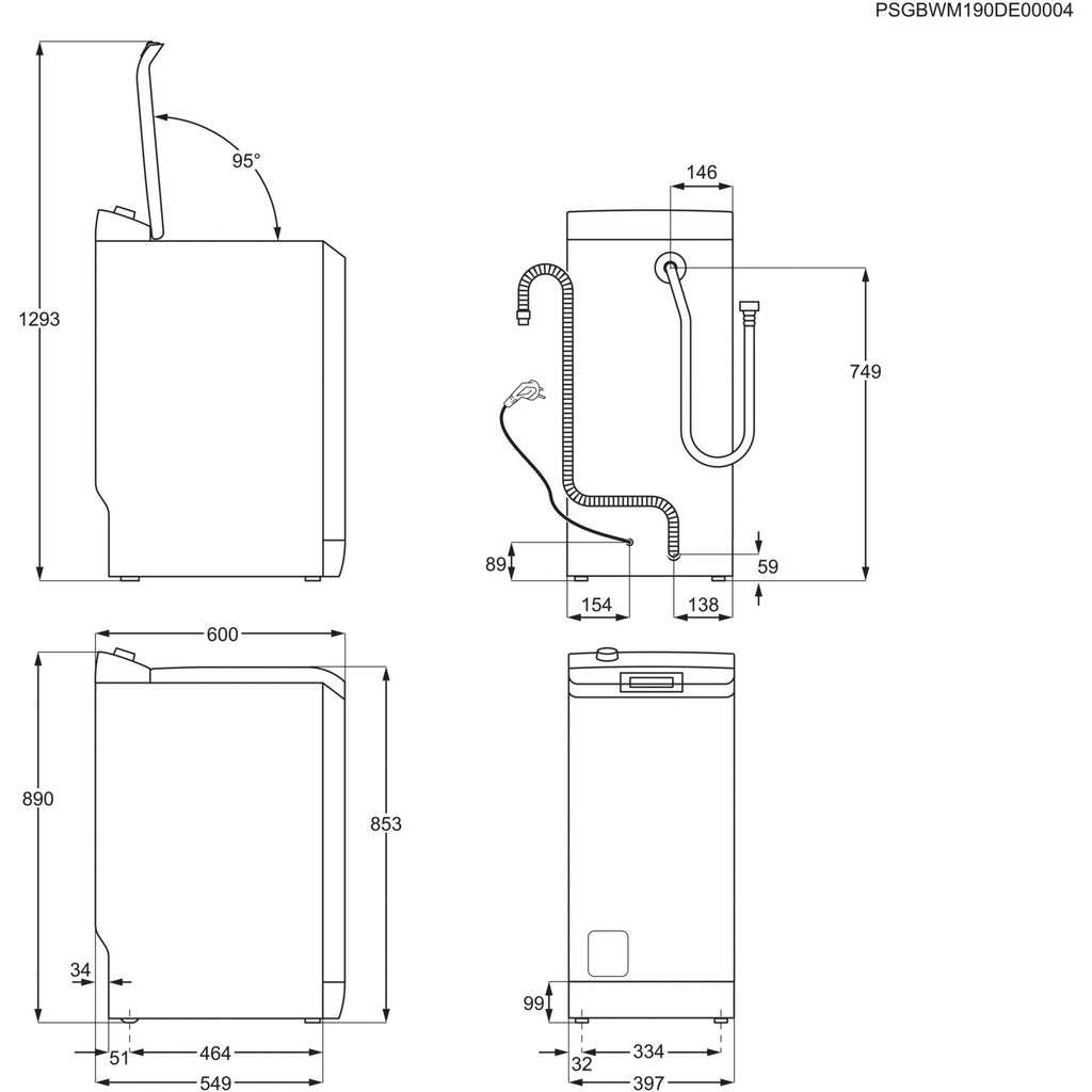 Lave linge top ELECTROLUX EW7T3733BO/ Reconditionné