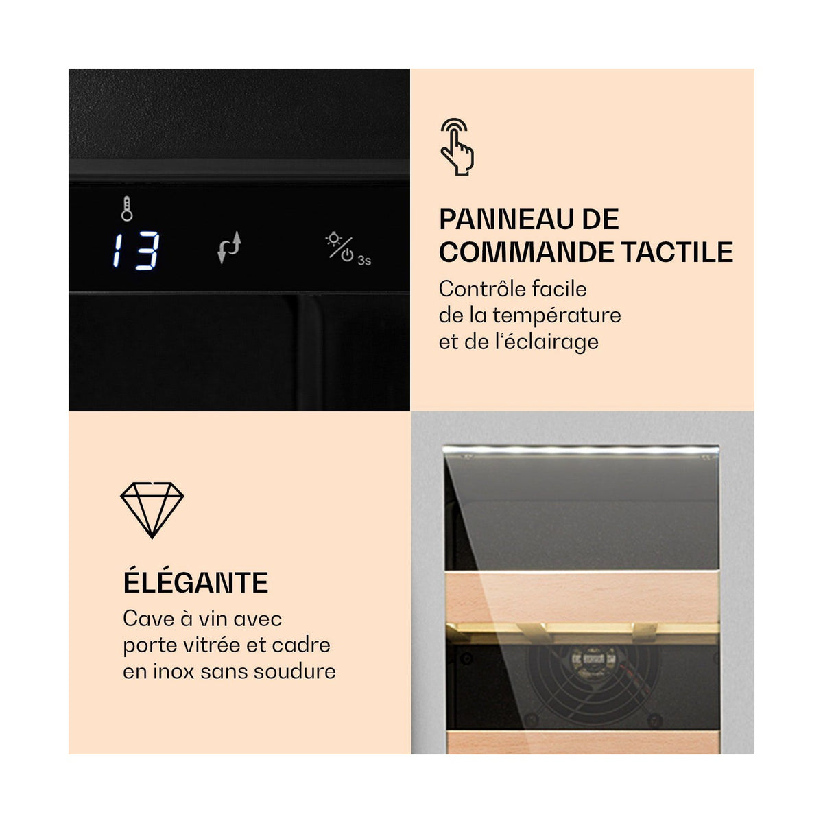 Cave à vin de service KLARSTEIN Vinovilla Smart - Inox