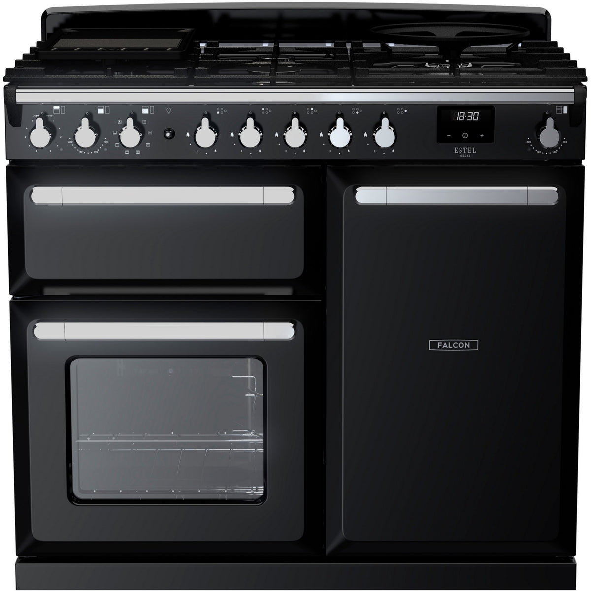 Piano de cuisson gaz FALCON ESTEL DELUXE TAB GAZ 100 CM NOIR BRILLAN