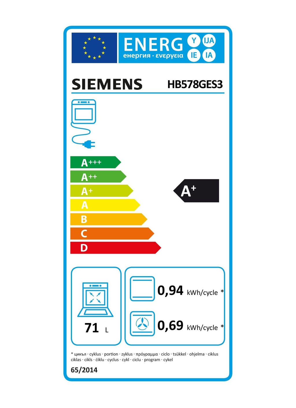 Four encastrable SIEMENS HB578GES3 - Pyrolyse - Hydrolyse - Chaleur pulsée - Rails télescopiques - iQ500 - Sonde de Cuisson