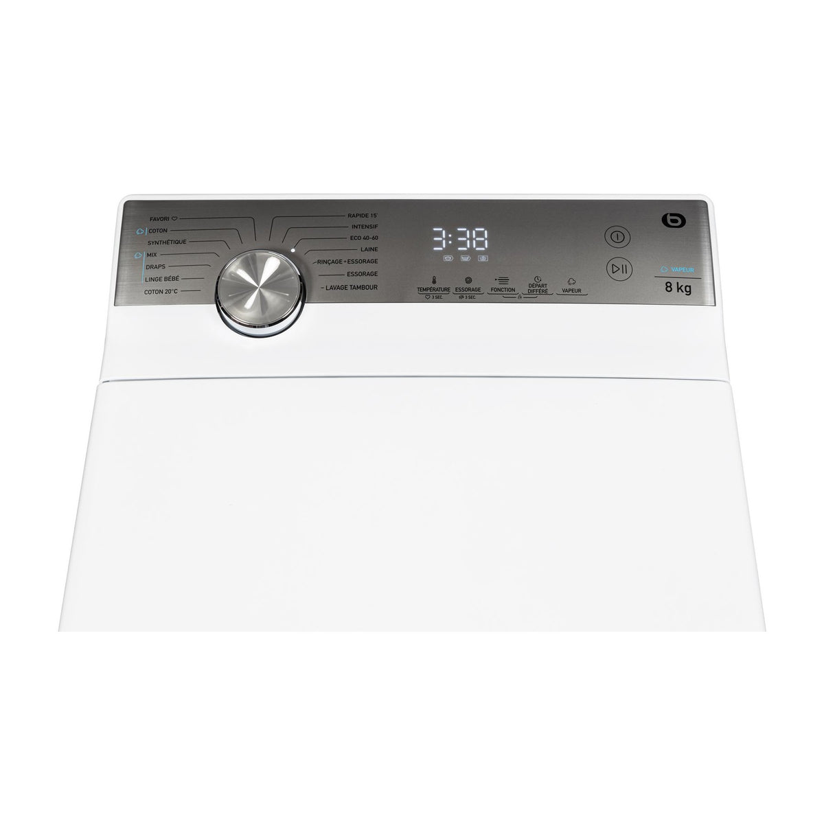 Lave linge top ESSENTIELB ELT813-2b - 8 kg - 1250 tr/min - Classe A - Moteur induction