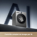 Lave linge hublot DREAME DRWASHL911KGG - 11 kg - 1400 tr/min - Classe A - Moteur induction - Autodosage - Connecté