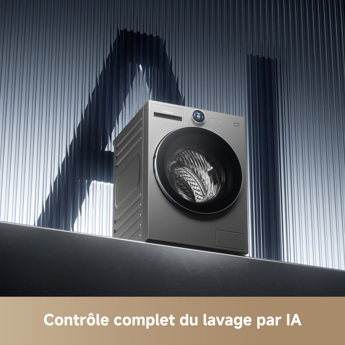 Lave linge hublot DREAME DRWASHL911KGG - 11 kg - 1400 tr/min - Classe A - Moteur induction - Autodosage - Connecté