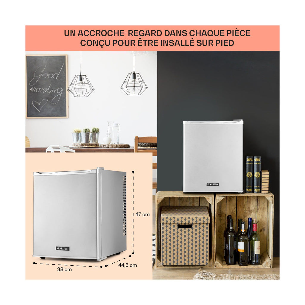 Mini réfrigérateur KLARSTEIN Happy Hour 30L 5-15°C 23 dB LED inox