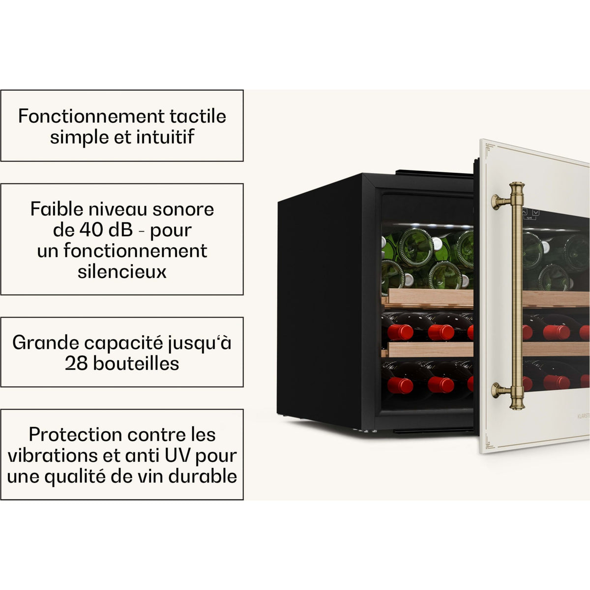Cave à vin de service KLARSTEIN Vinsider Victoria 28 tactile LED
