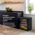 Mini réfrigérateur KLARSTEIN Bevora 65cm 62L Frigo Porte Vitrée Noir