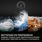 Lave linge hublot HAIER HW100-B14367U-FR - 10 kg - 1400 tr/min - Classe A - Moteur induction direct drive - Connecté