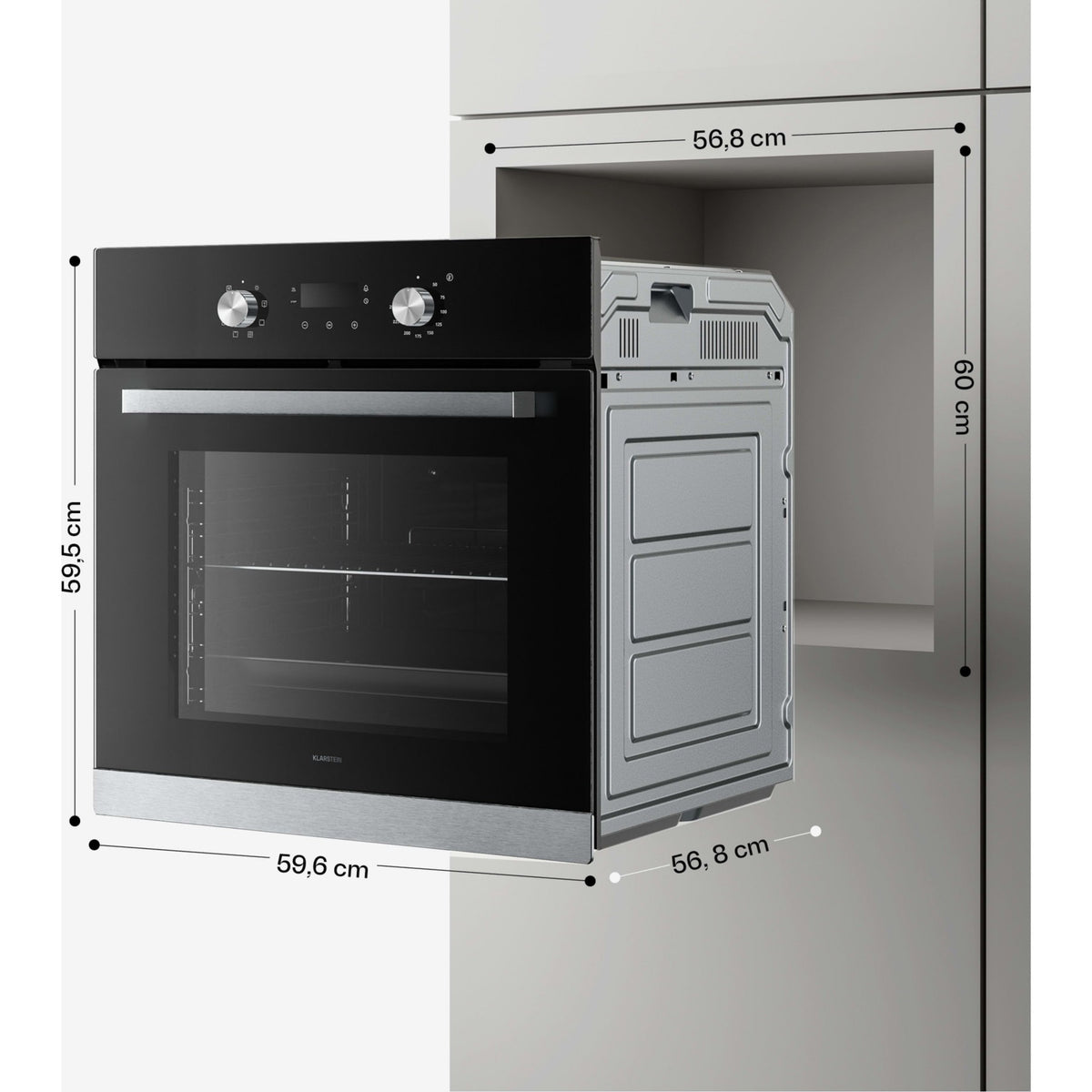 Four encastrable KLARSTEIN Verosteel 60 cm 67L CEE A 3220 W Noir