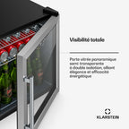 Mini réfrigérateur KLARSTEIN Beersafe porte vitrée 44x48cm LED Argent