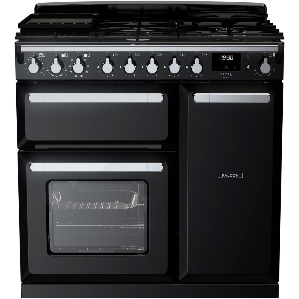 Piano de cuisson gaz FALCON ESTEL DELUXE TAB GAZ 90 CM NOIR BRILLANT
