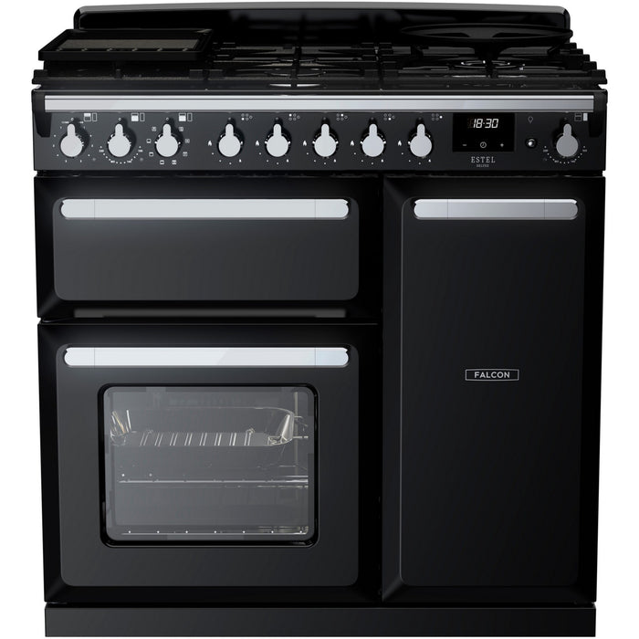Piano de cuisson gaz FALCON ESTEL DELUXE TAB GAZ 90 CM NOIR BRILLANT