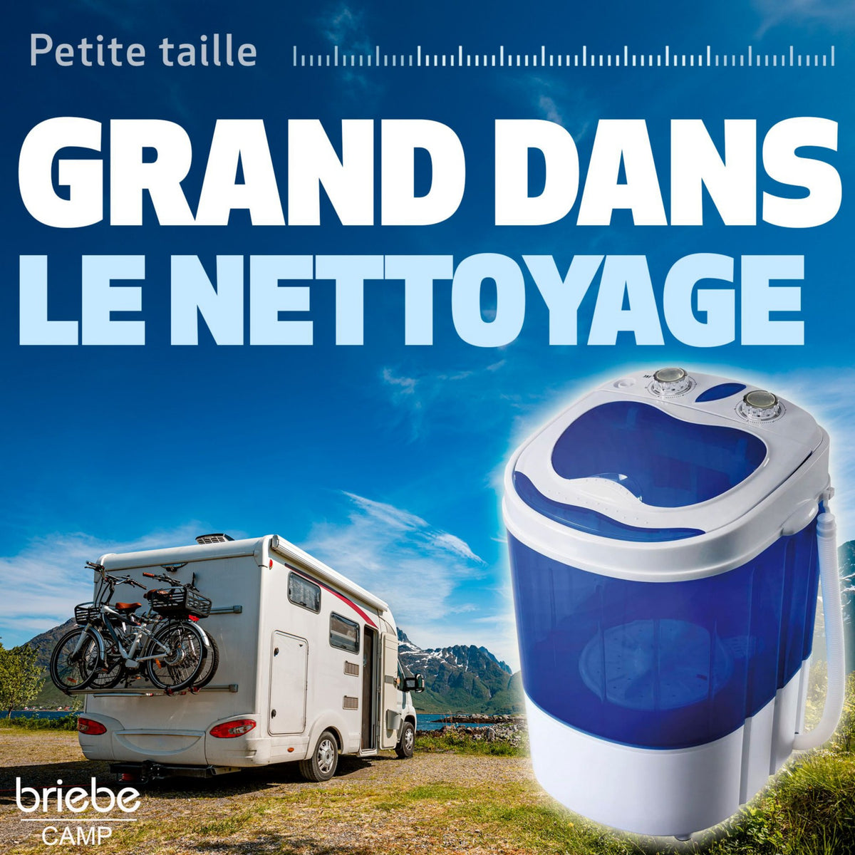 Lave linge portable BRIEBE avec Centrifugeuse, pour Camping WM1111