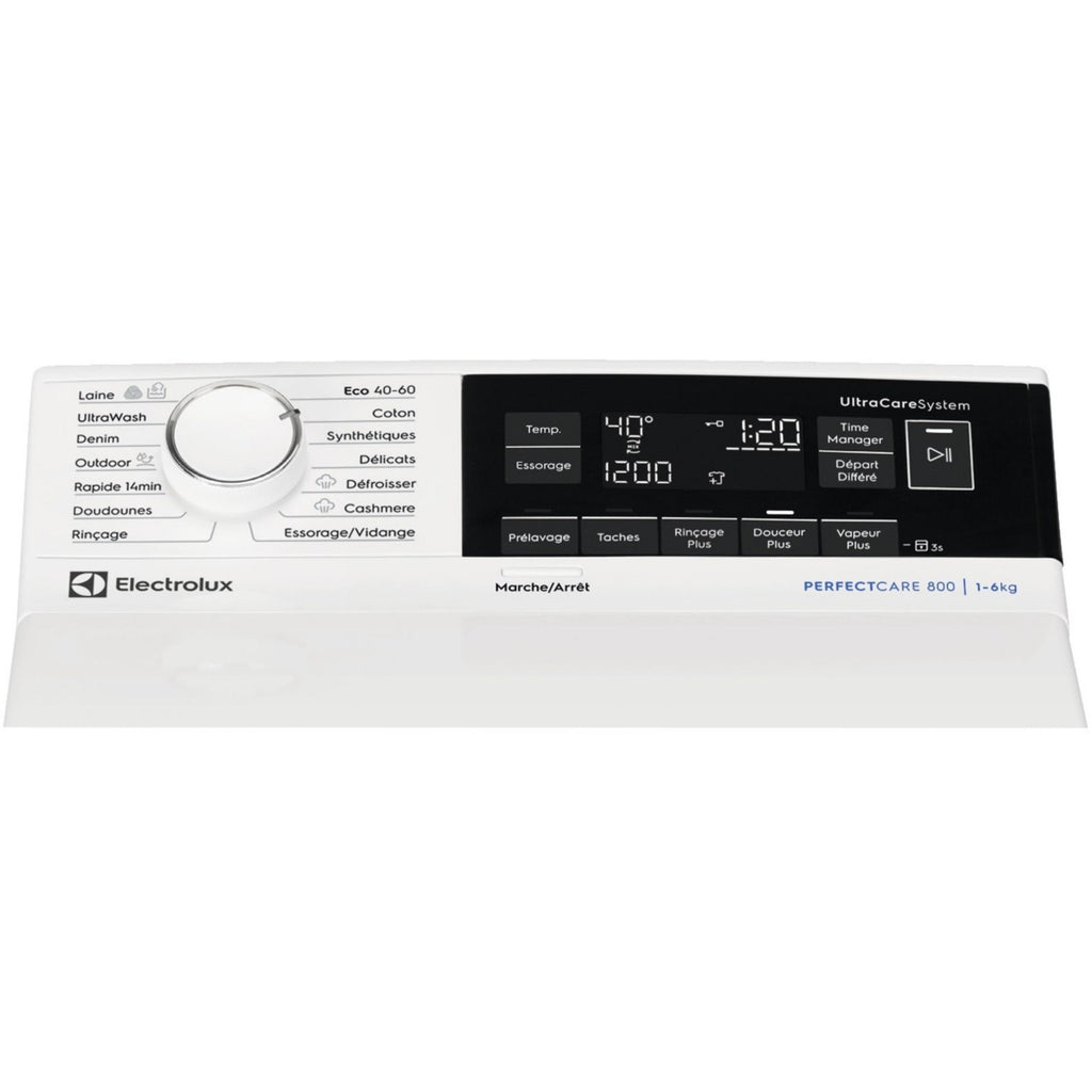 Lave linge top ELECTROLUX EW8T3653BA - 6 kg - 1451 tr/min - Classe A - Moteur induction