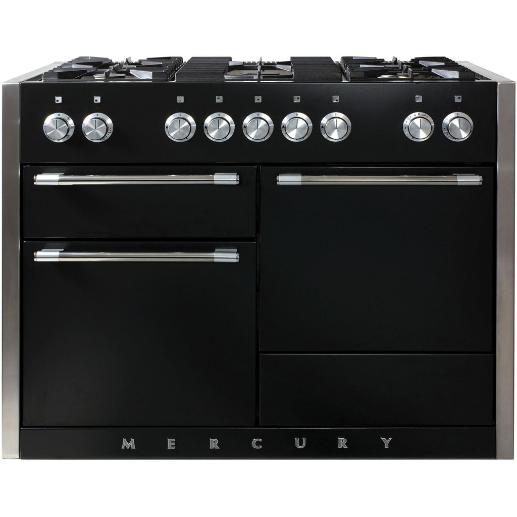 Piano de cuisson gaz FALCON Semi Pro MERCURY 120 NOIR MAT INOX POLI