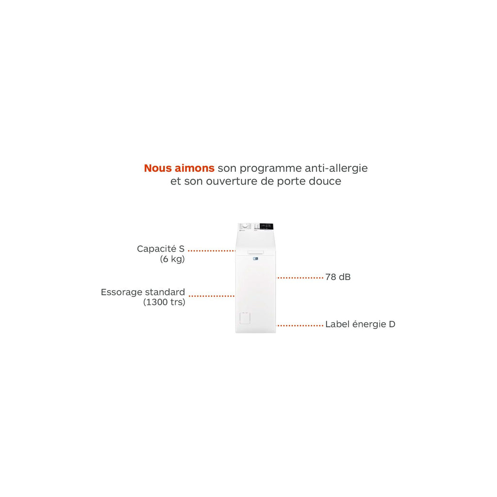 Lave linge top ELECTROLUX EW6T4364DM Reconditionné