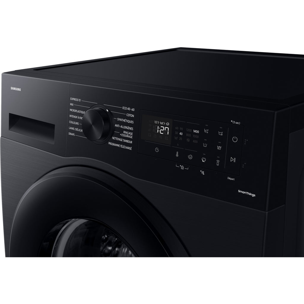 Lave linge hublot SAMSUNG WW90CGC04DAB - 9 kg - 1400 tr/min - Classe A - Moteur induction - Connecté WiFi - Noir